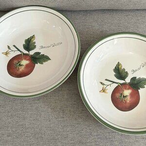 Pair Williams Sonoma Heirloom Tomatoes Soup / Pasta Bowls - Boxcar Willie